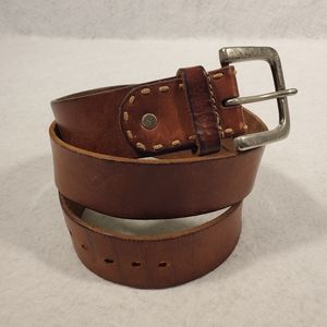 Timberland Logo Men’s Classic Brown Genuine Leather Belt Size 38 Used